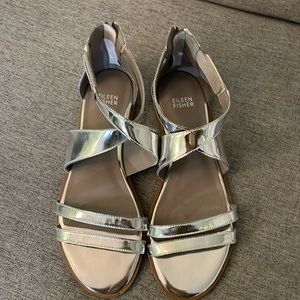 Eileen fisher sandals silver never worn